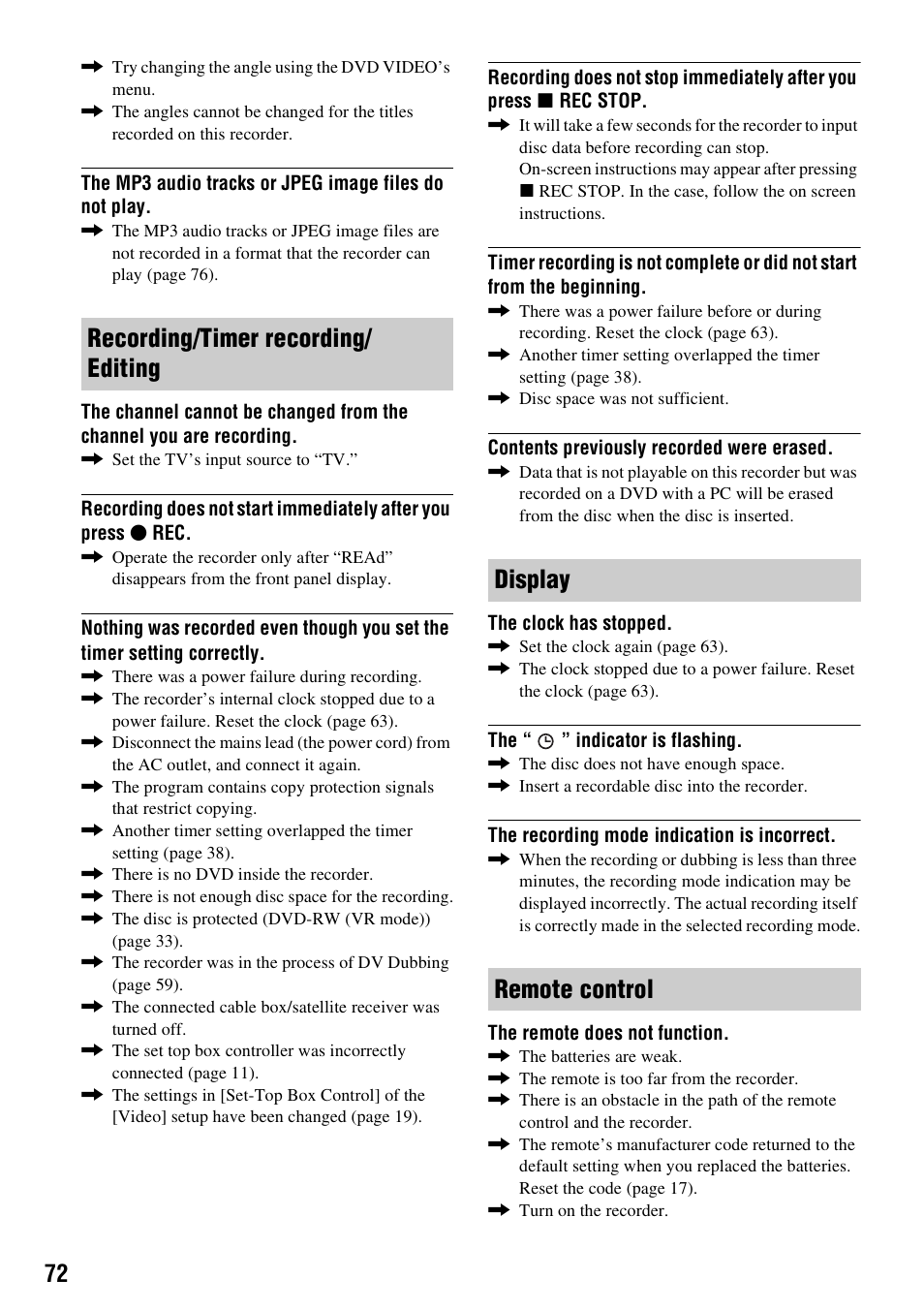 Sony RDR-GX257 User Manual | Page 72 / 84