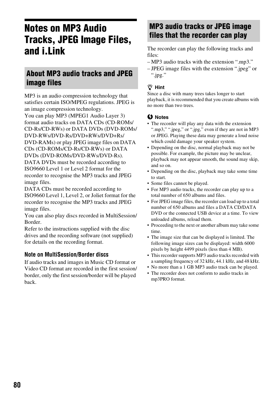 Sony RDR-GX257 User Manual | Page 80 / 84