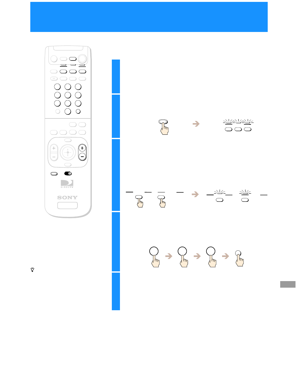 Other information, Setting up the remote control, Press the code set button | Test the remote control | Sony SAT-B50 User Manual | Page 65 / 80