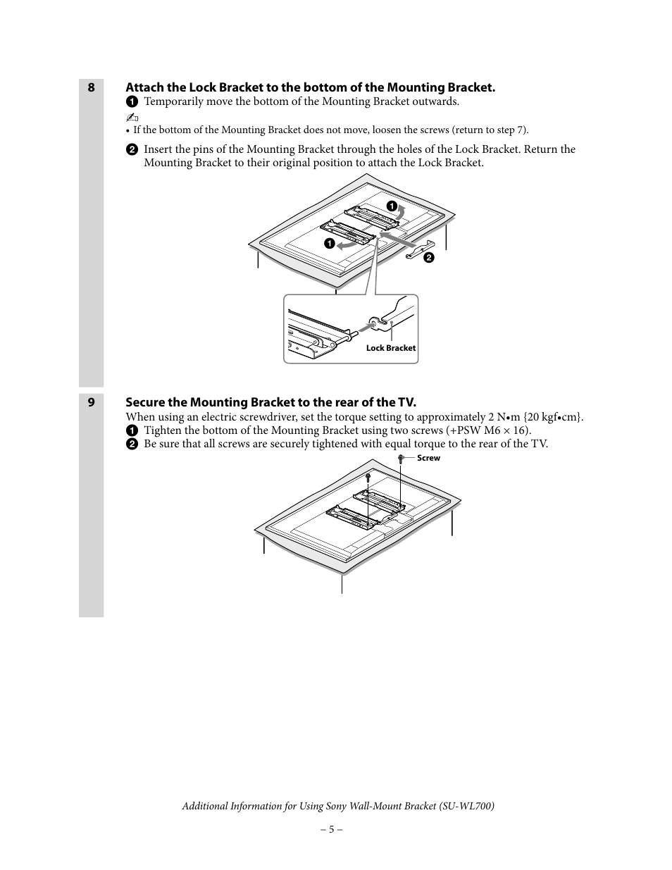 Sony SU-WL700 User Manual | Page 5 / 6