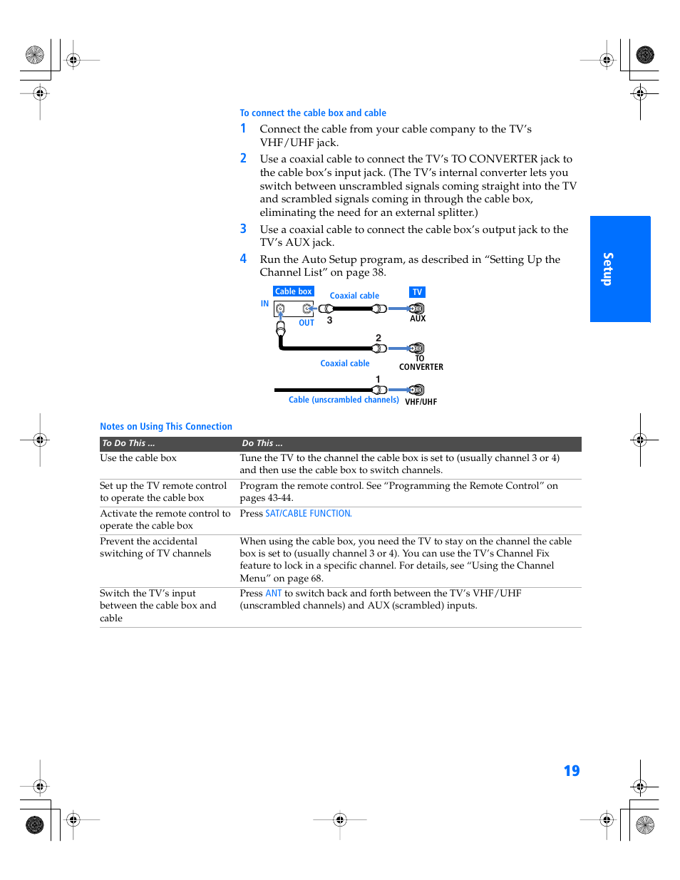 Sony WEGA KV-40XBR800 User Manual | Page 20 / 89