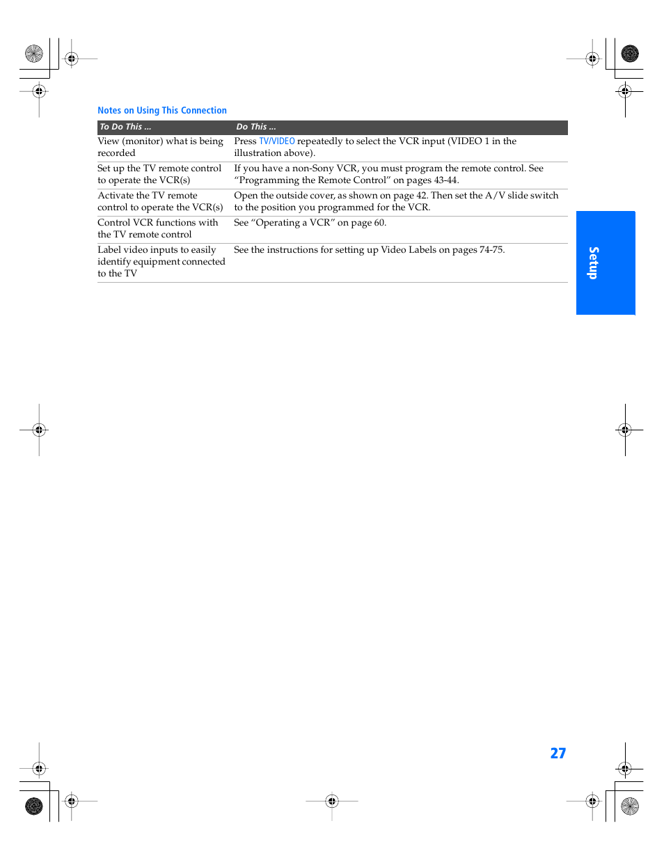 Sony WEGA KV-40XBR800 User Manual | Page 28 / 89