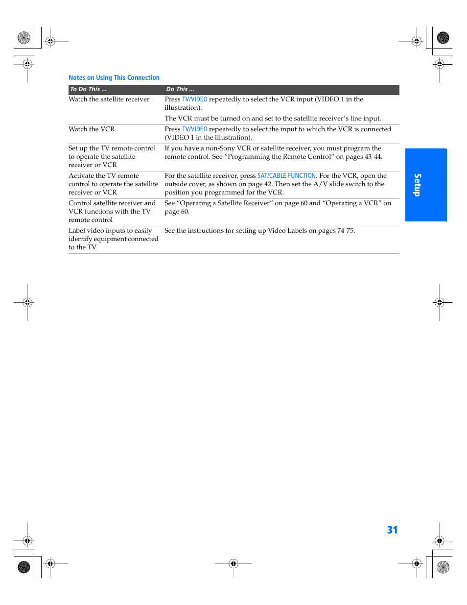 Sony WEGA KV-40XBR800 User Manual | Page 32 / 89