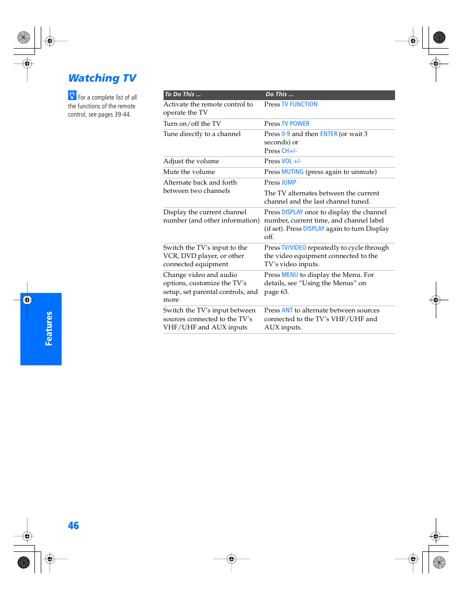 Watching tv | Sony WEGA KV-40XBR800 User Manual | Page 47 / 89