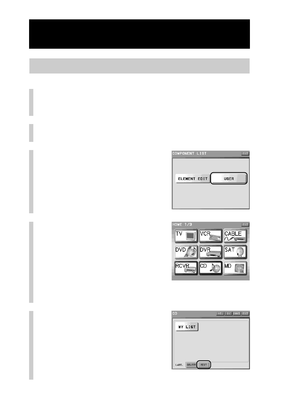 Adding an element to a user list | Sony RM-NX7000 User Manual | Page 164 / 252