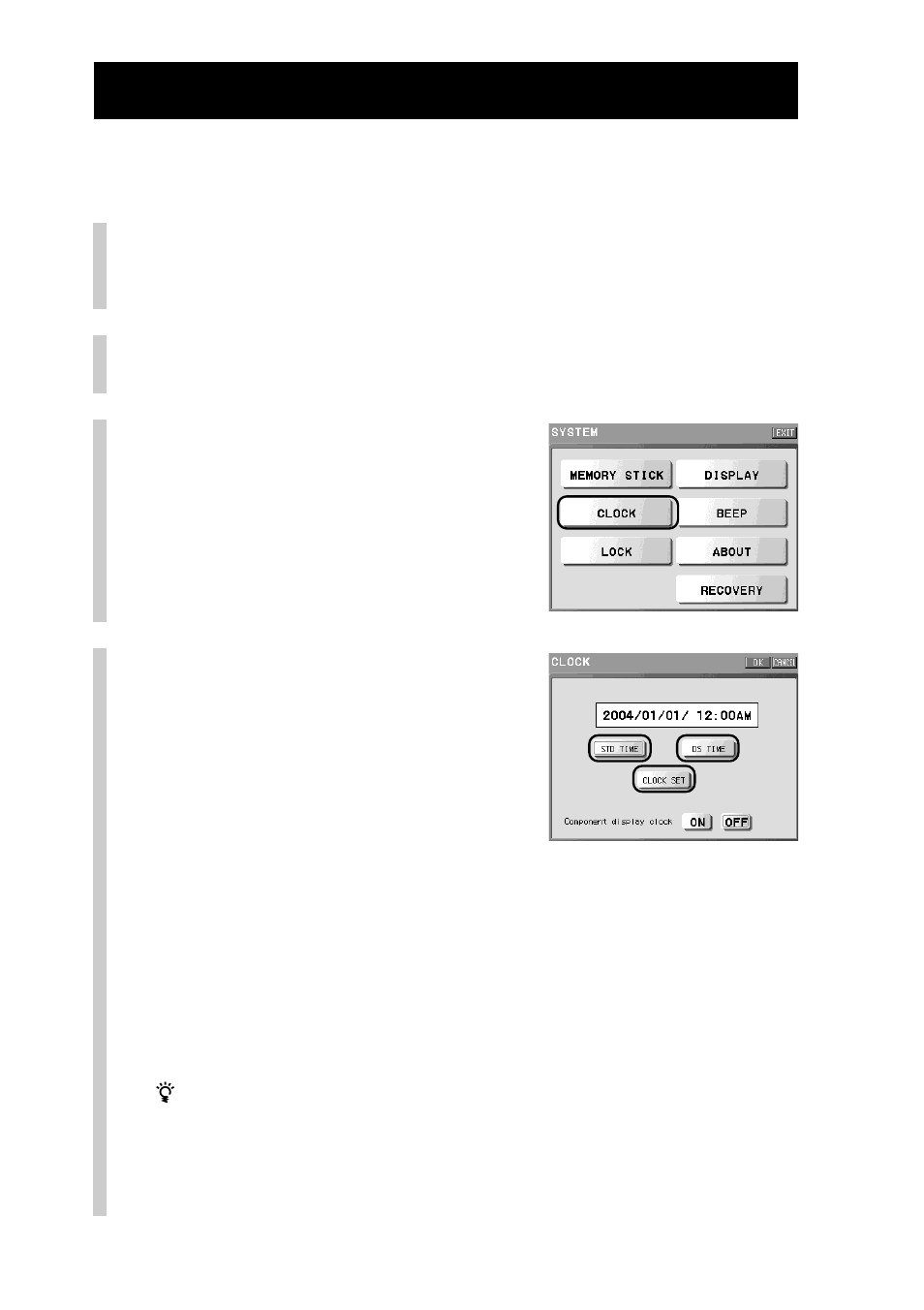 Setting the system clock (clock) | Sony RM-NX7000 User Manual | Page 220 / 252