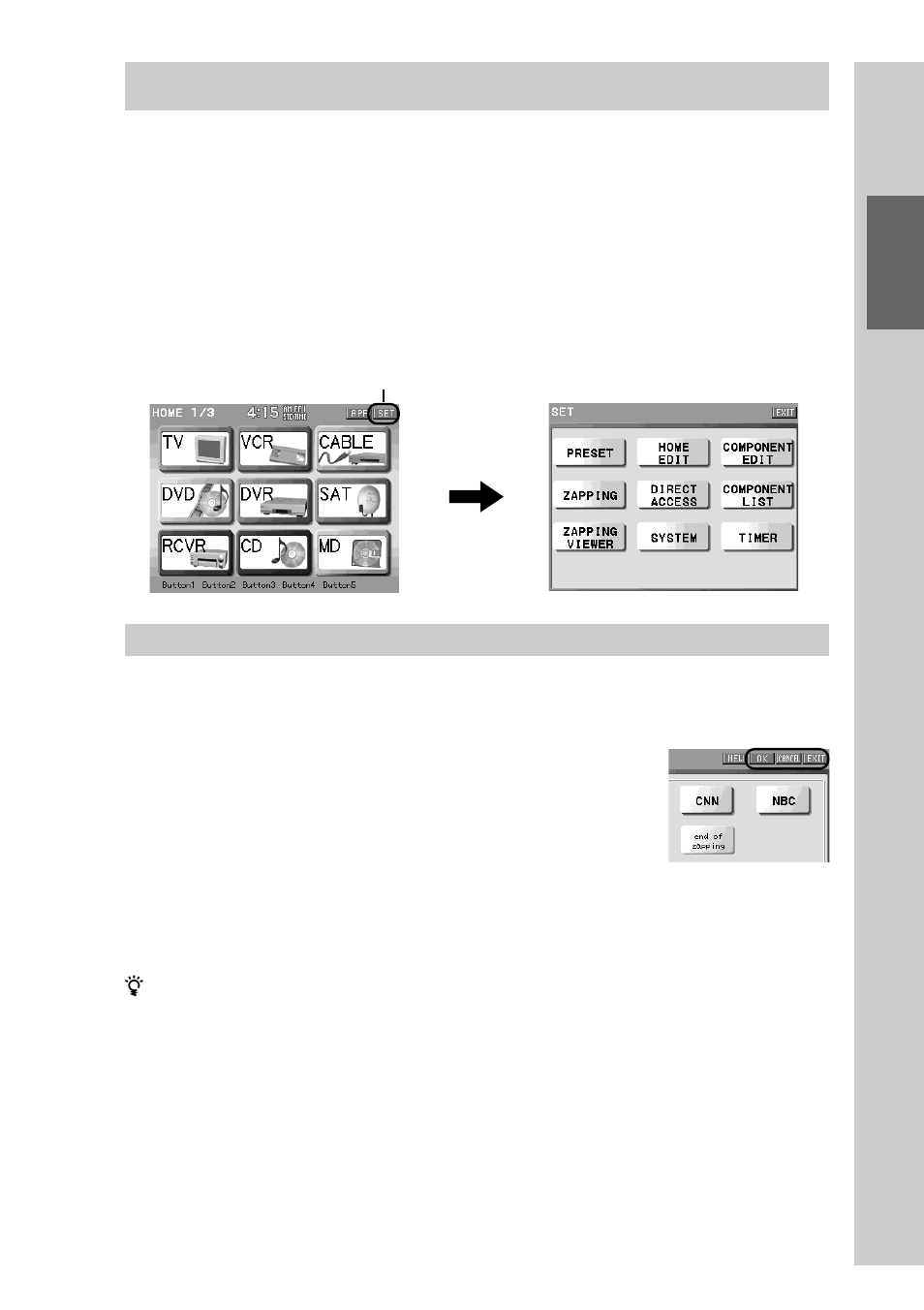 Entering the set display (setting mode) | Sony RM-NX7000 User Manual | Page 39 / 252