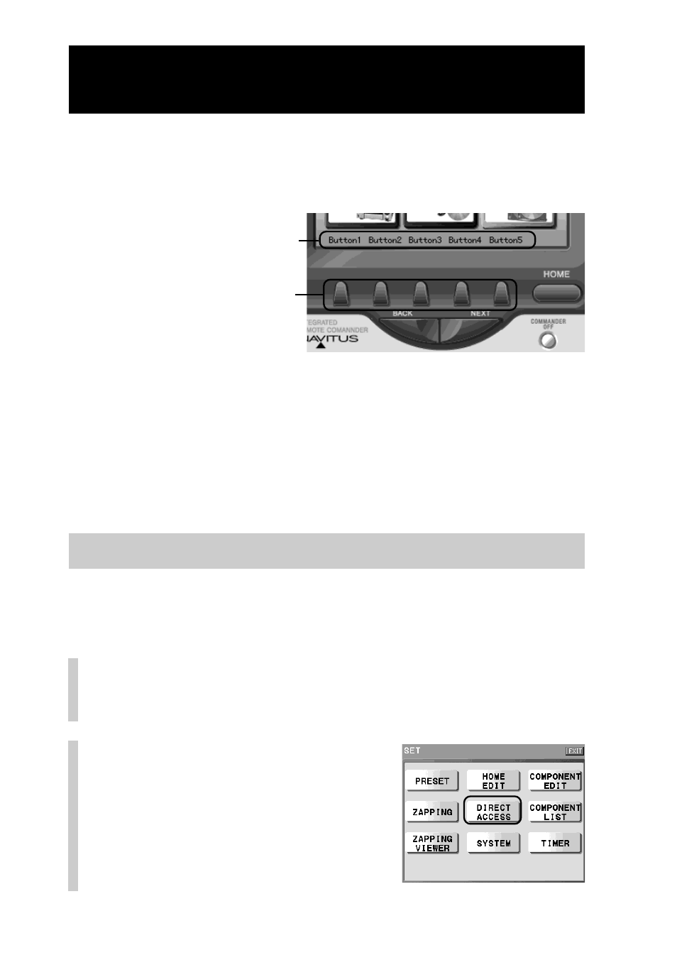 Using the direct access buttons (direct access), Setting the label of a direct access button | Sony RM-NX7000 User Manual | Page 52 / 252
