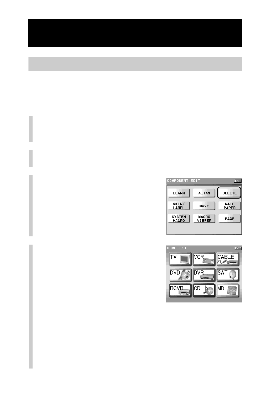 Deleting the learned remote control signal | Sony RM-NX7000 User Manual | Page 64 / 252