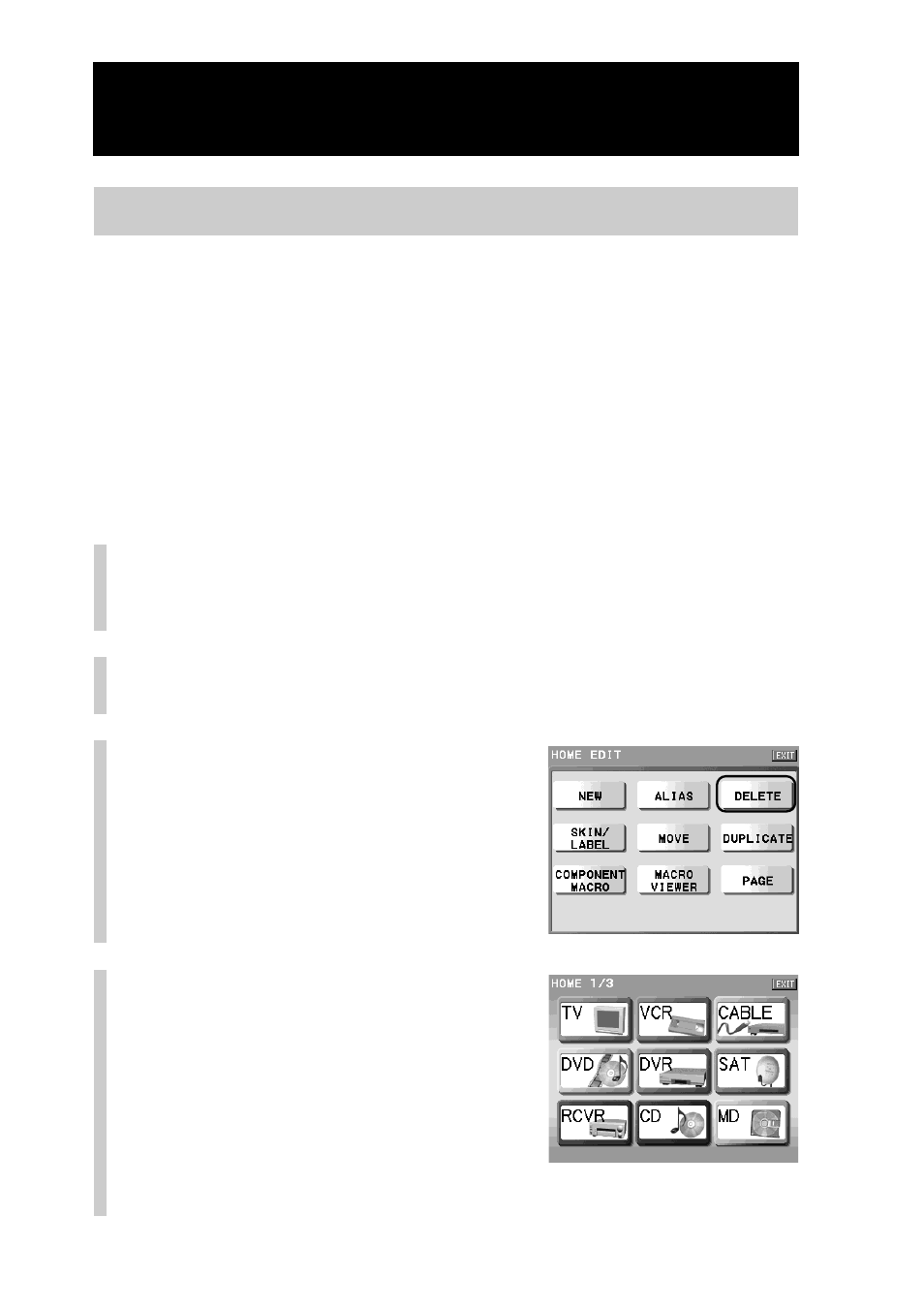 Deleting a component key (delete) | Sony RM-NX7000 User Manual | Page 72 / 252