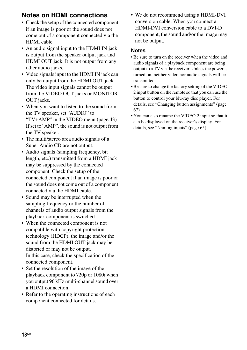 Sony MULTI CHANNEL AV RECEIVER STR-DG710 User Manual | Page 18 / 80