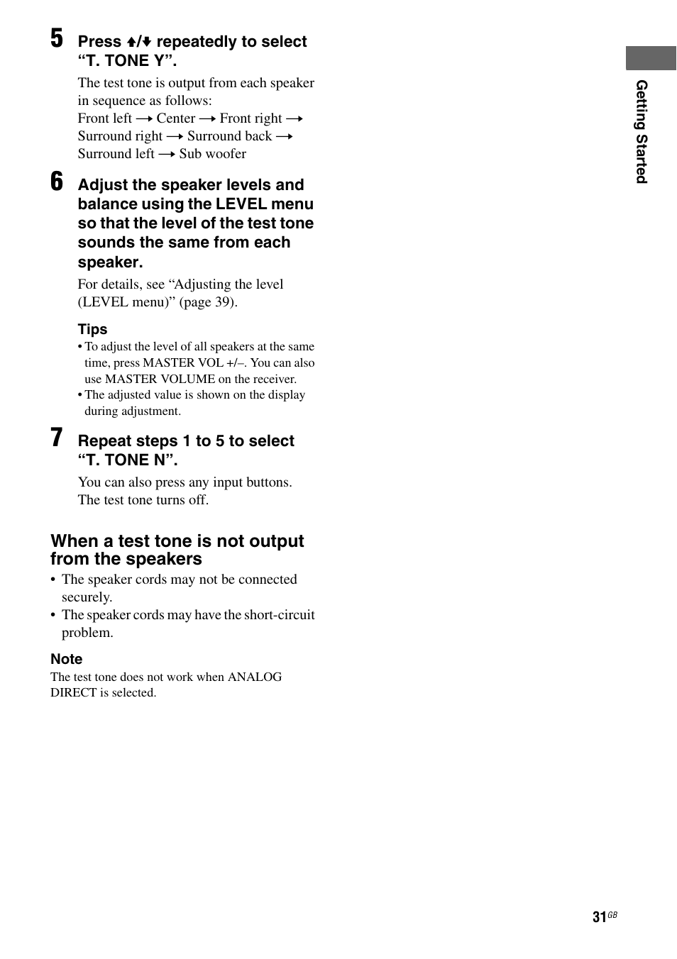 Sony MULTI CHANNEL AV RECEIVER STR-DG710 User Manual | Page 31 / 80