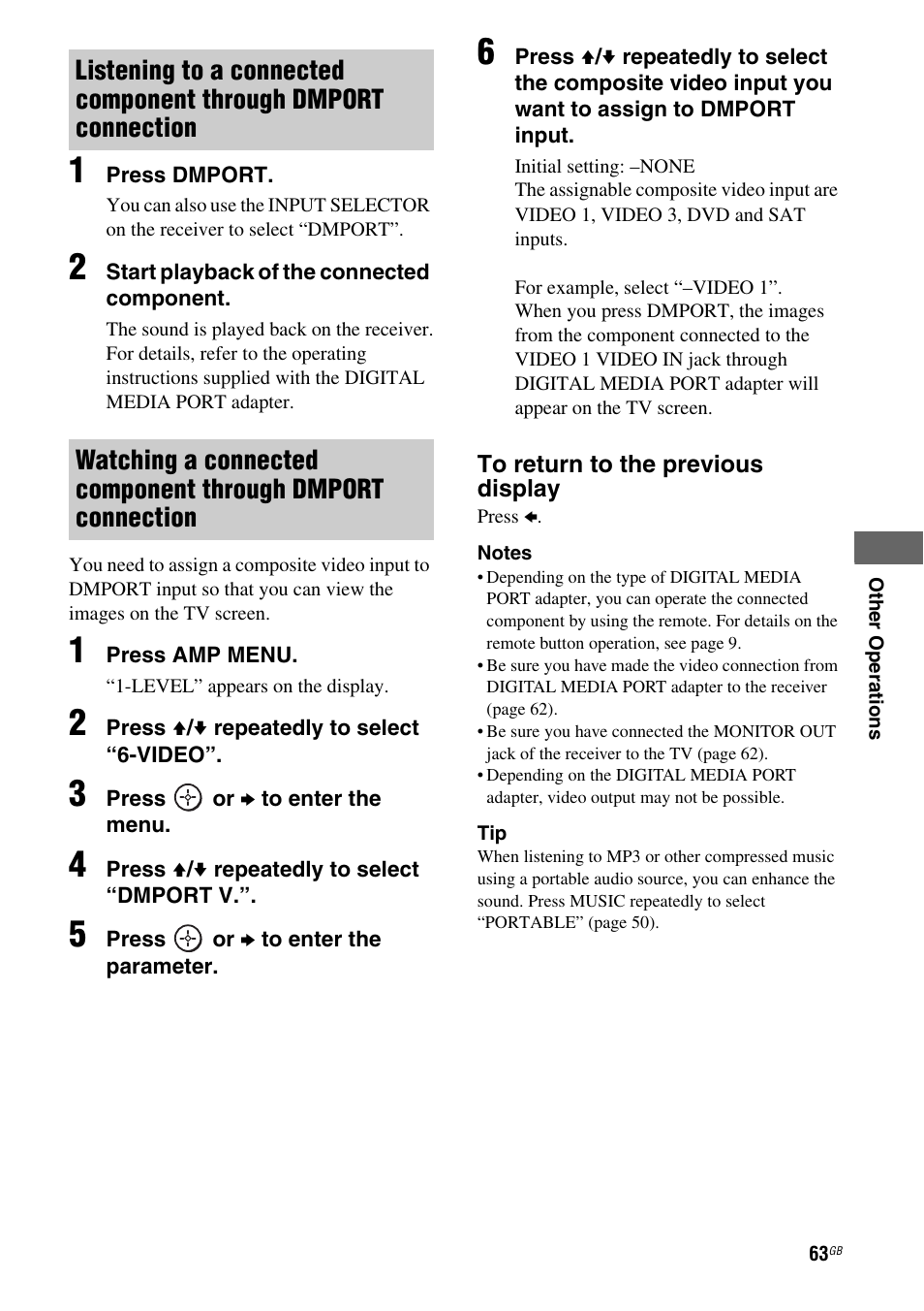 Sony MULTI CHANNEL AV RECEIVER STR-DG710 User Manual | Page 63 / 80