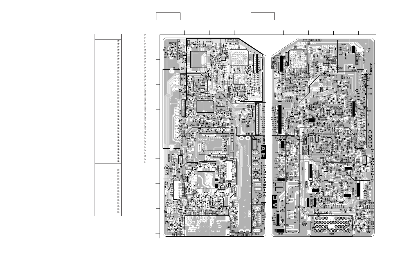 Ae(1/2), Ae(2/2), Ae board | Sony KP-41S5U User Manual | Page 40 / 78
