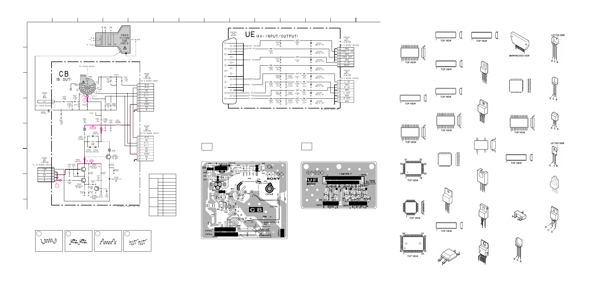 Semiconductors, B out), Av-input/output) | Sony KP-41S5U User Manual | Page 50 / 78