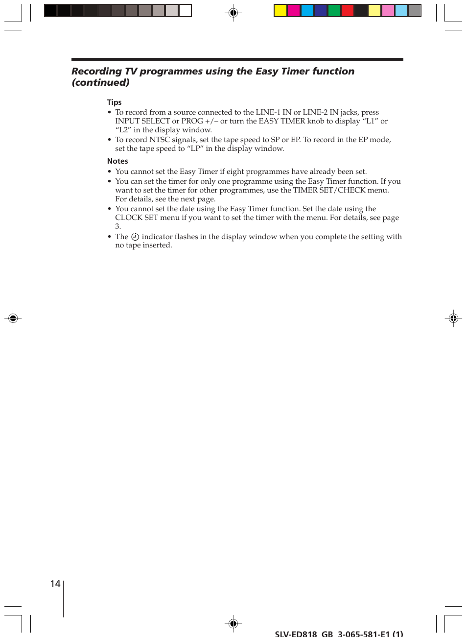 Sony SLV-ED616SG User Manual | Page 14 / 20