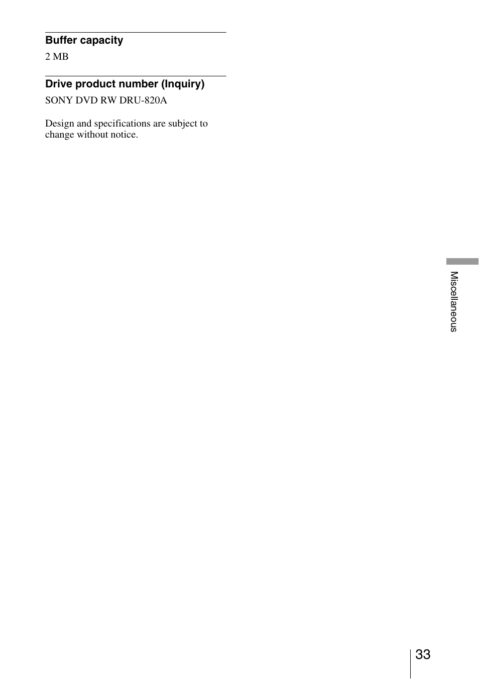 Sony DRU-820A User Manual | Page 33 / 36