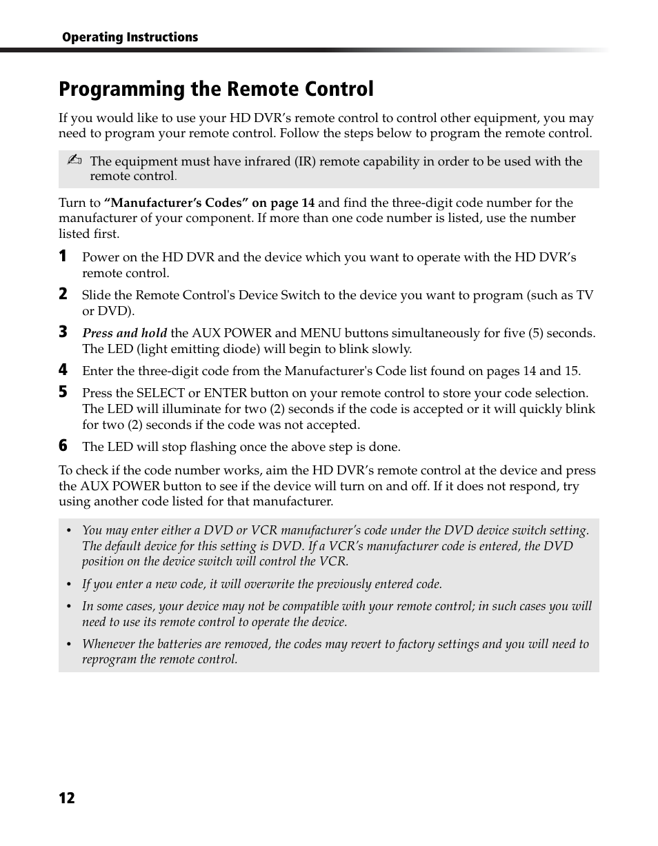 Programming the remote control | Sony DHG-HDD250 User Manual | Page 18 / 104