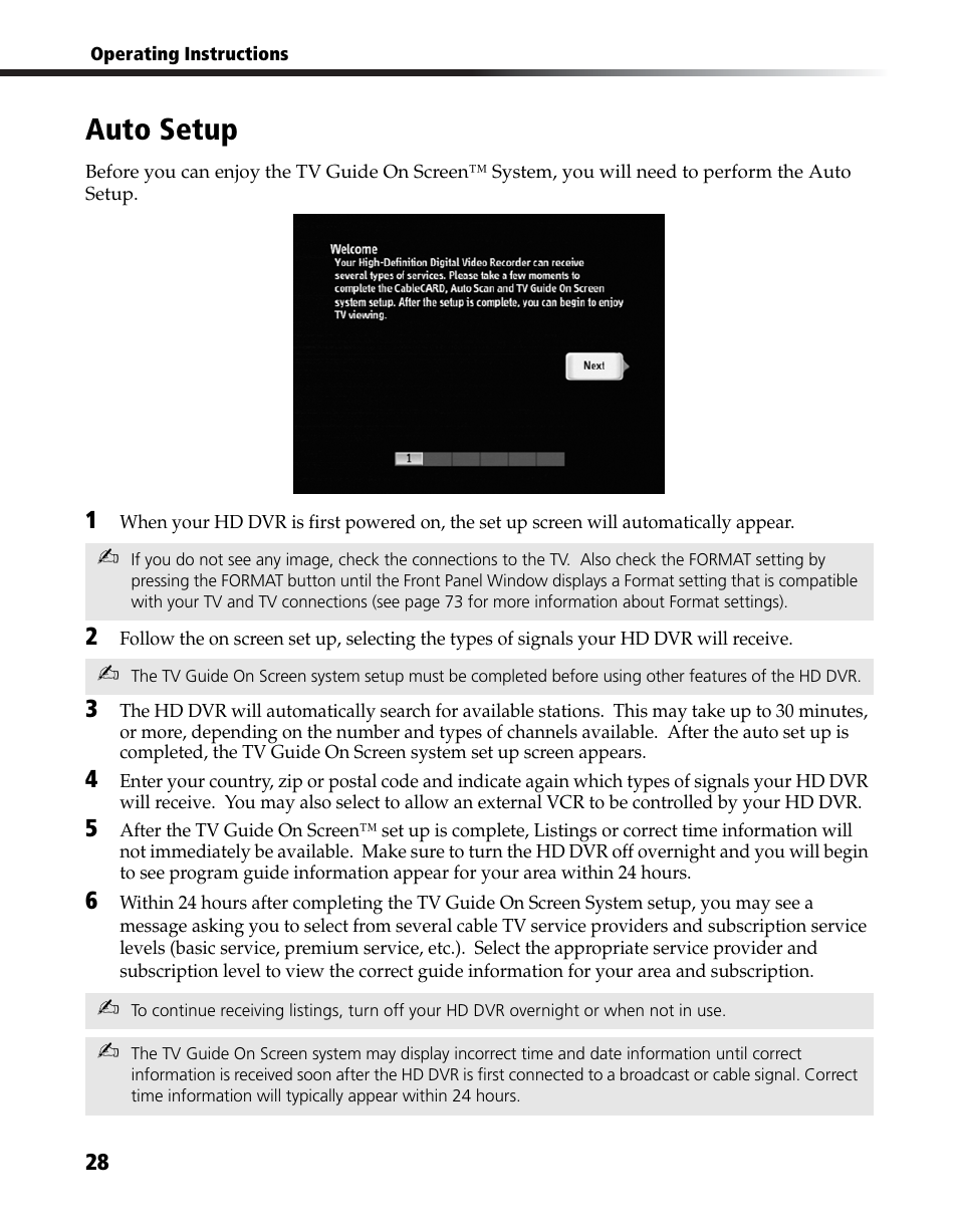 Auto setup | Sony DHG-HDD250 User Manual | Page 34 / 104