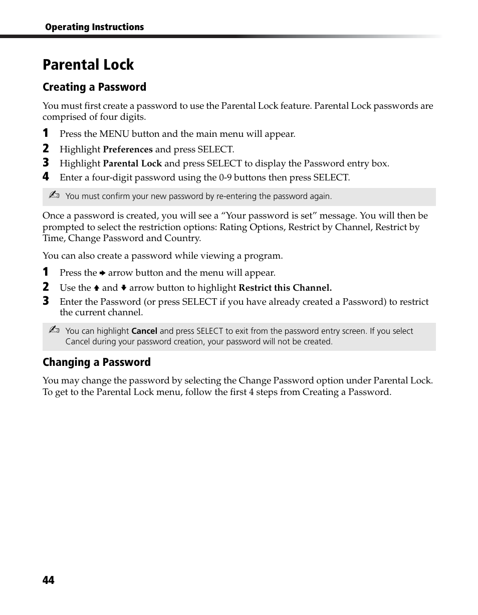 Parental lock | Sony DHG-HDD250 User Manual | Page 50 / 104