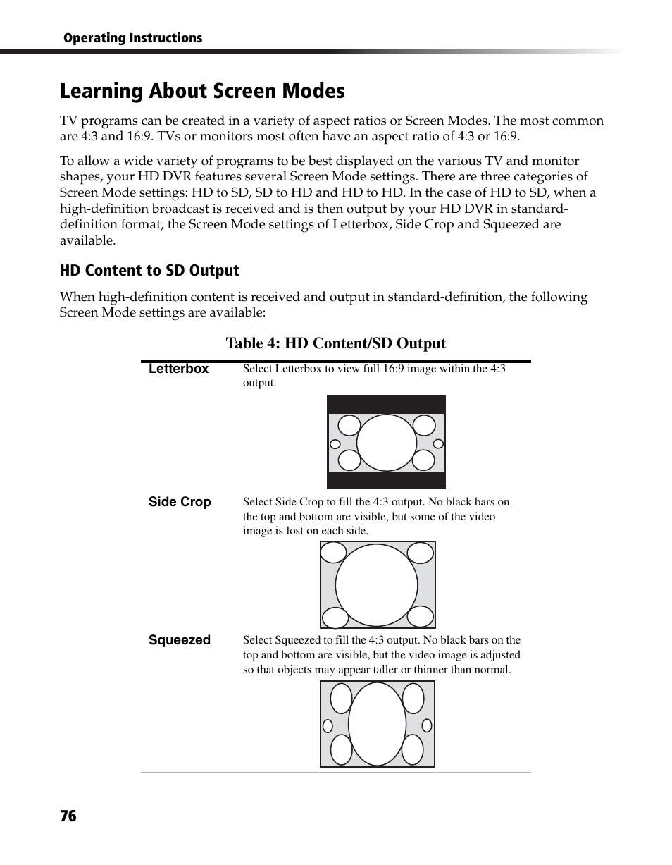 Learning about screen modes | Sony DHG-HDD250 User Manual | Page 82 / 104