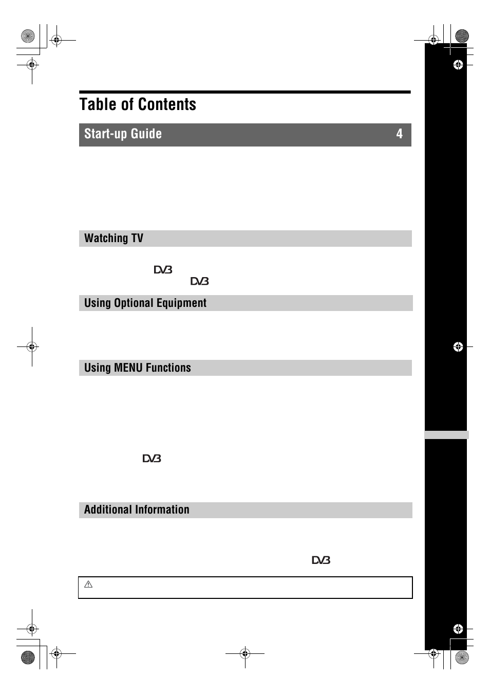 Sony Bravia KDL-26V4700 User Manual | Page 3 / 36