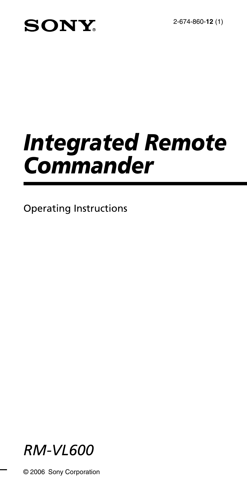 Sony RM-VL600 User Manual | 52 pages