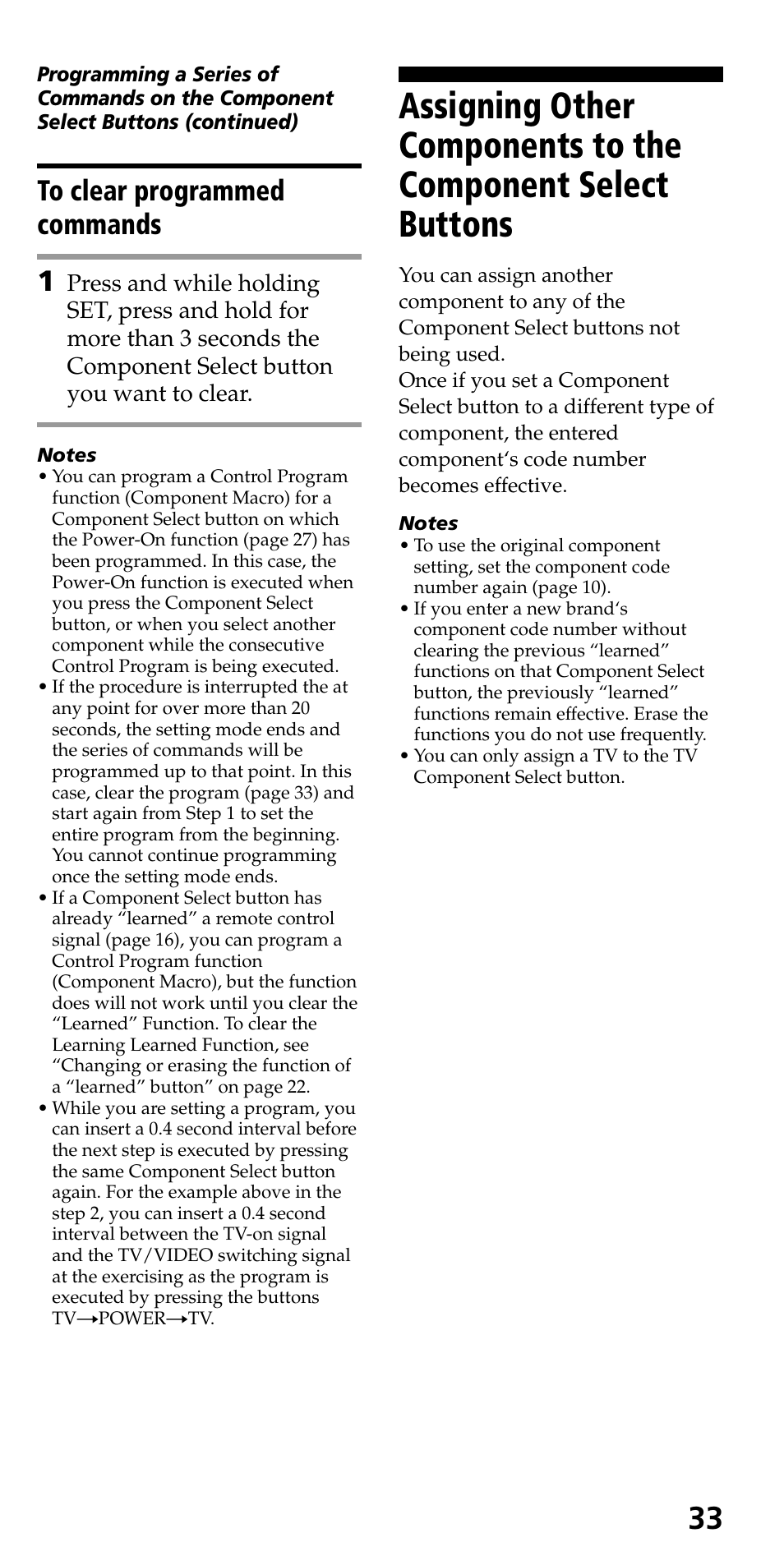 To clear programmed commands | Sony RM-VL600 User Manual | Page 33 / 52