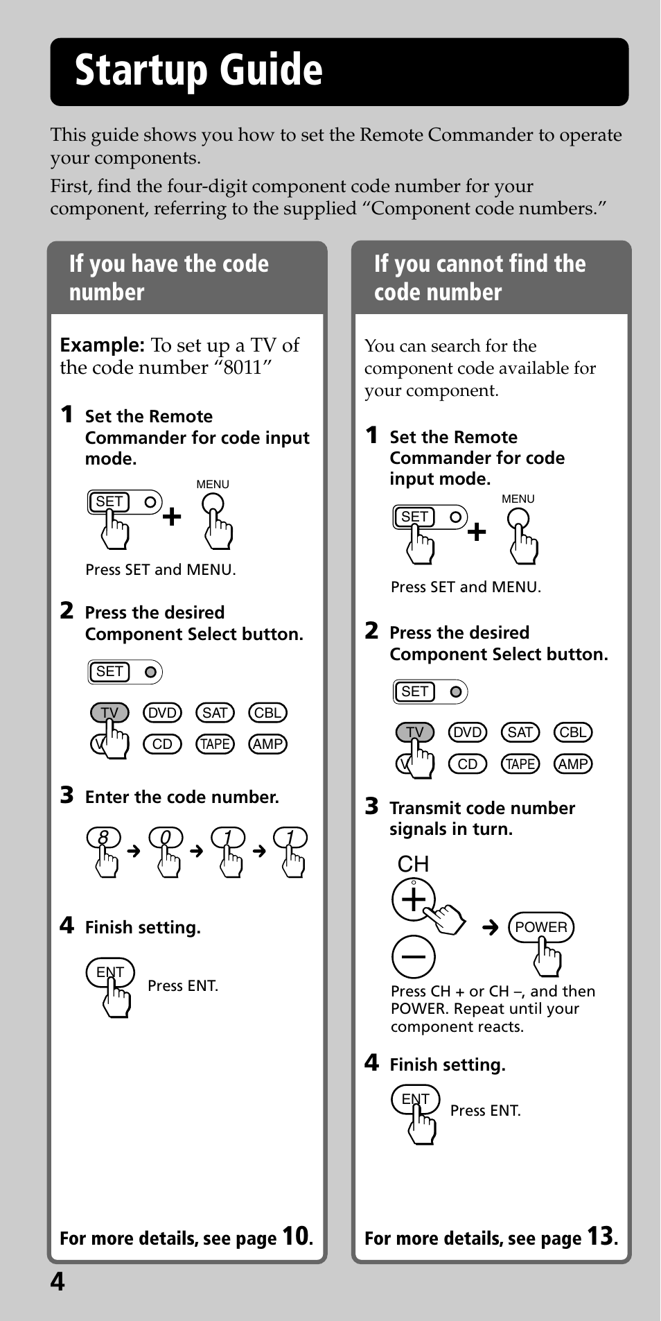 Startup guide | Sony RM-VL600 User Manual | Page 4 / 52