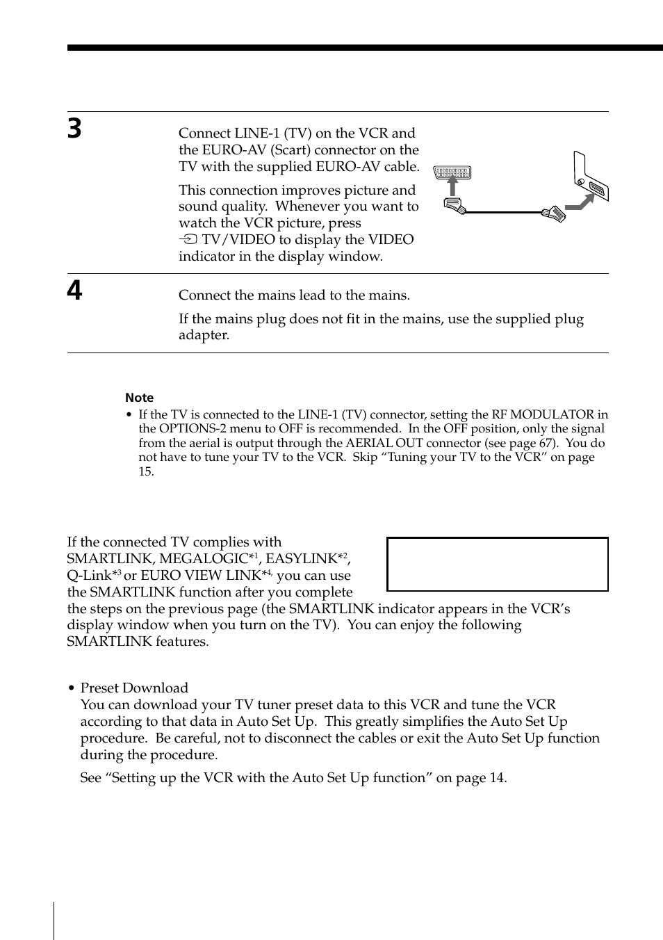 About the smartlink features | Sony PAL NTSC 4.43 SLV-SE80UX User Manual | Page 10 / 80