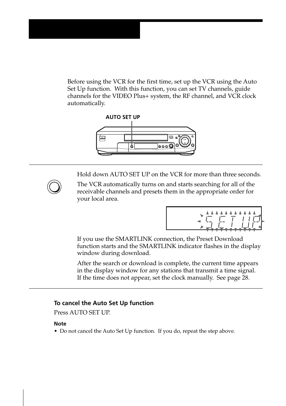 Setting up the vcr with the auto set up function, Step 4 | Sony PAL NTSC 4.43 SLV-SE80UX User Manual | Page 14 / 80