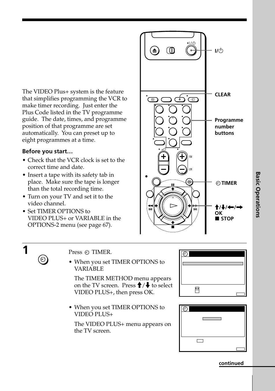 Basic operations | Sony PAL NTSC 4.43 SLV-SE80UX User Manual | Page 41 / 80