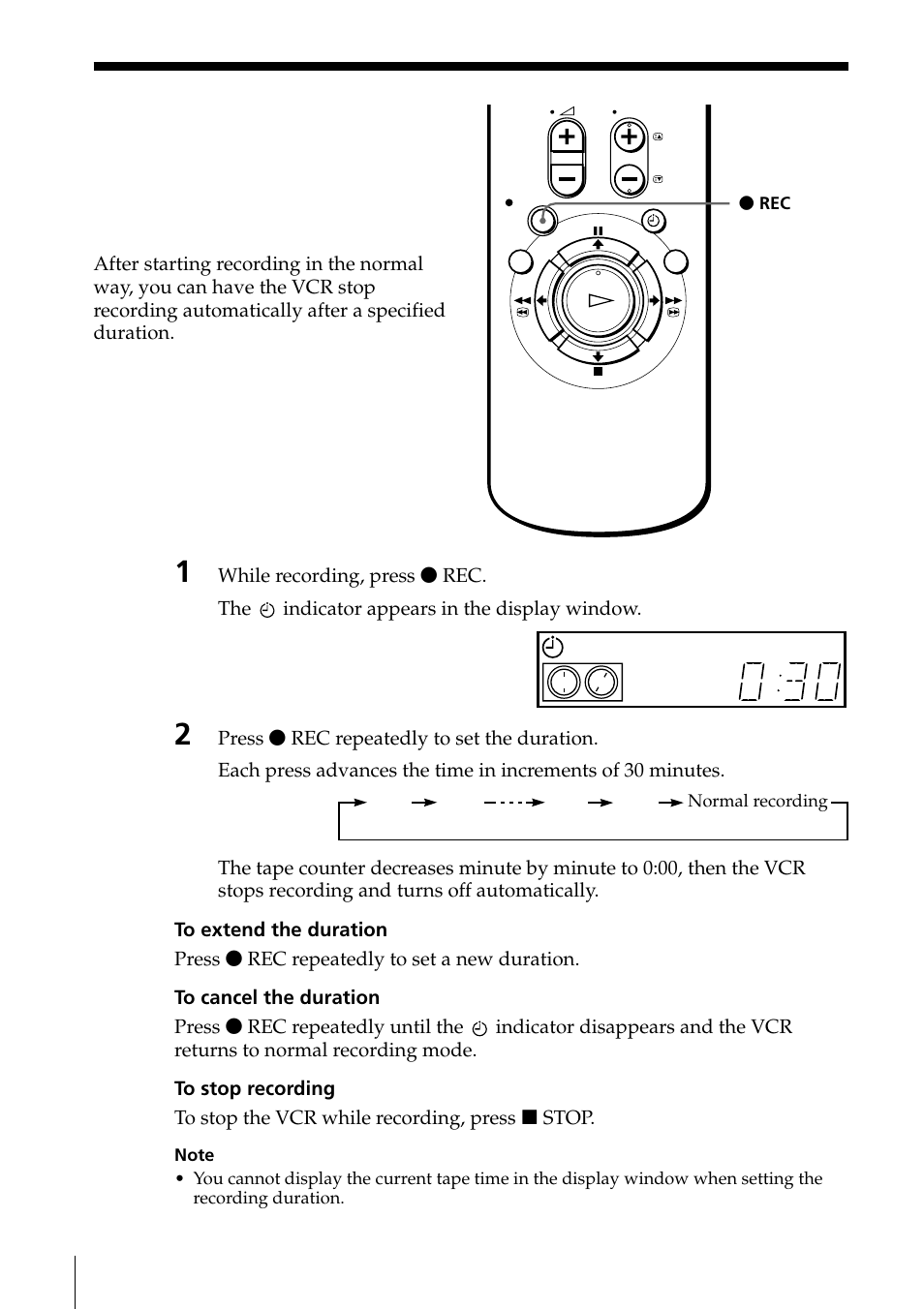 Setting the recording duration time | Sony PAL NTSC 4.43 SLV-SE80UX User Manual | Page 54 / 80