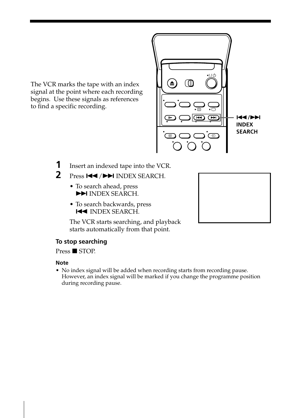 Searching using the index function | Sony PAL NTSC 4.43 SLV-SE80UX User Manual | Page 62 / 80