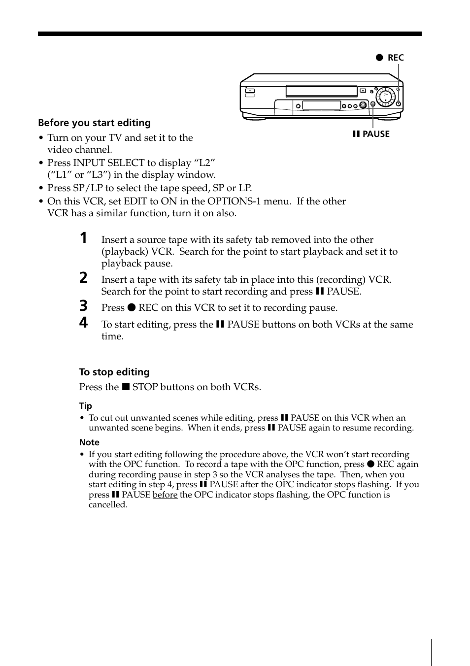 Basic editing | Sony PAL NTSC 4.43 SLV-SE80UX User Manual | Page 69 / 80