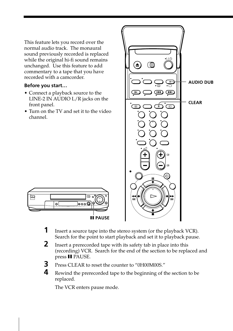 Audio dubbing | Sony PAL NTSC 4.43 SLV-SE80UX User Manual | Page 70 / 80