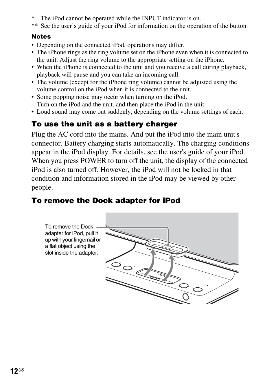 Sony IPOD SRS-GU10IP User Manual | Page 12 / 44