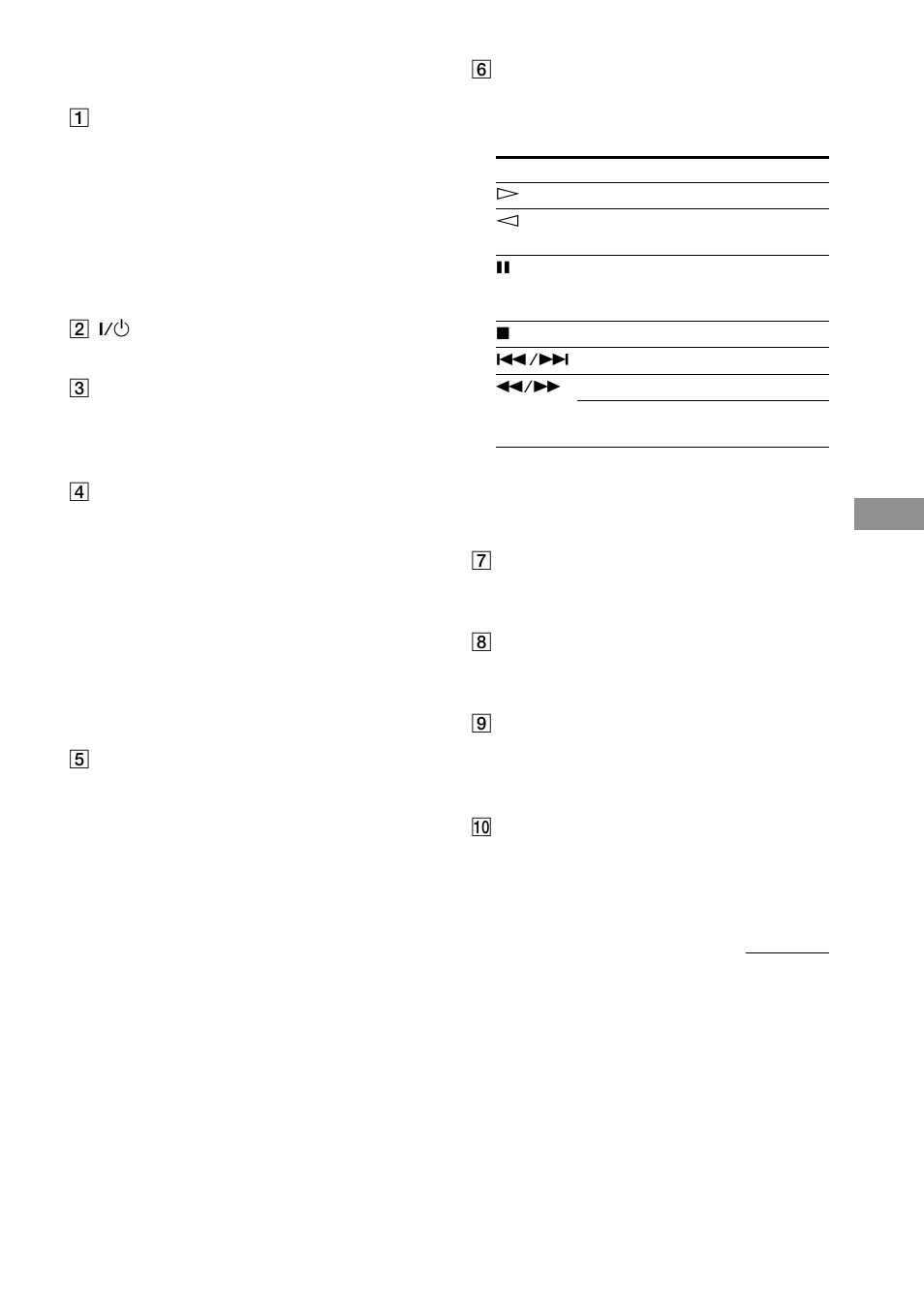 Parts description | Sony STR-DA5ES User Manual | Page 55 / 96