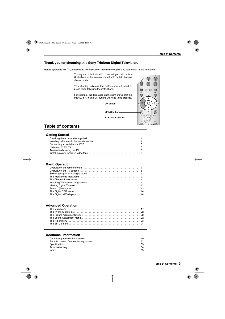 Sony Trinitron KD-32DX40U User Manual | Page 5 / 40