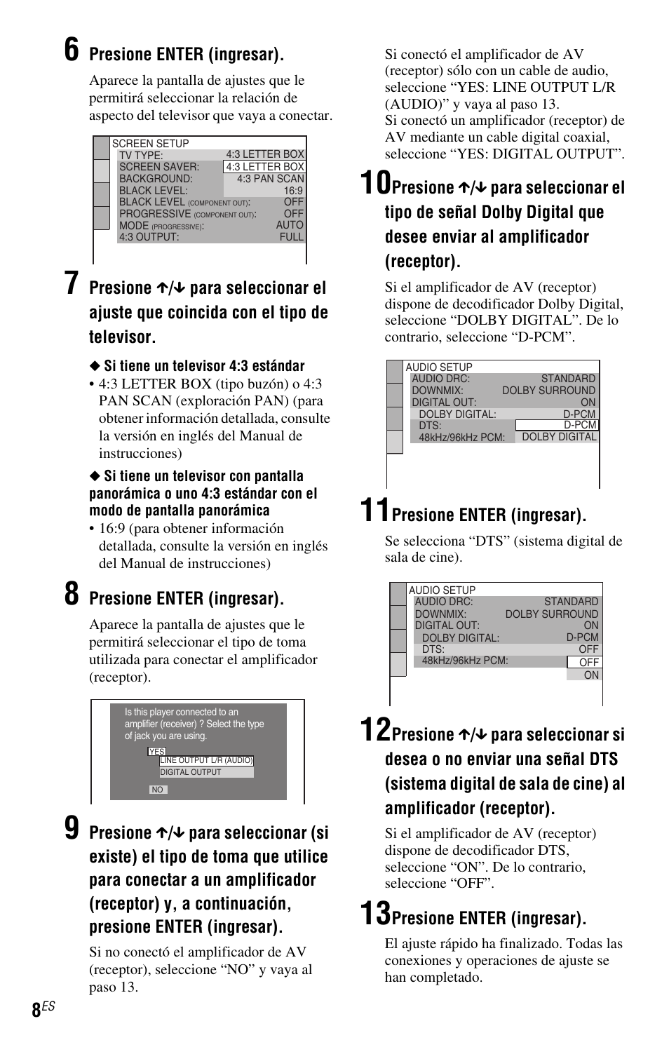 Presione enter (ingresar) | Sony DVP-NS47P User Manual | Page 80 / 84