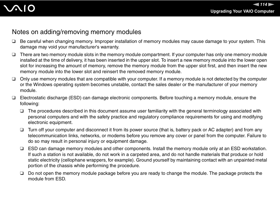 Sony VAIO VGN-CR User Manual | Page 114 / 197