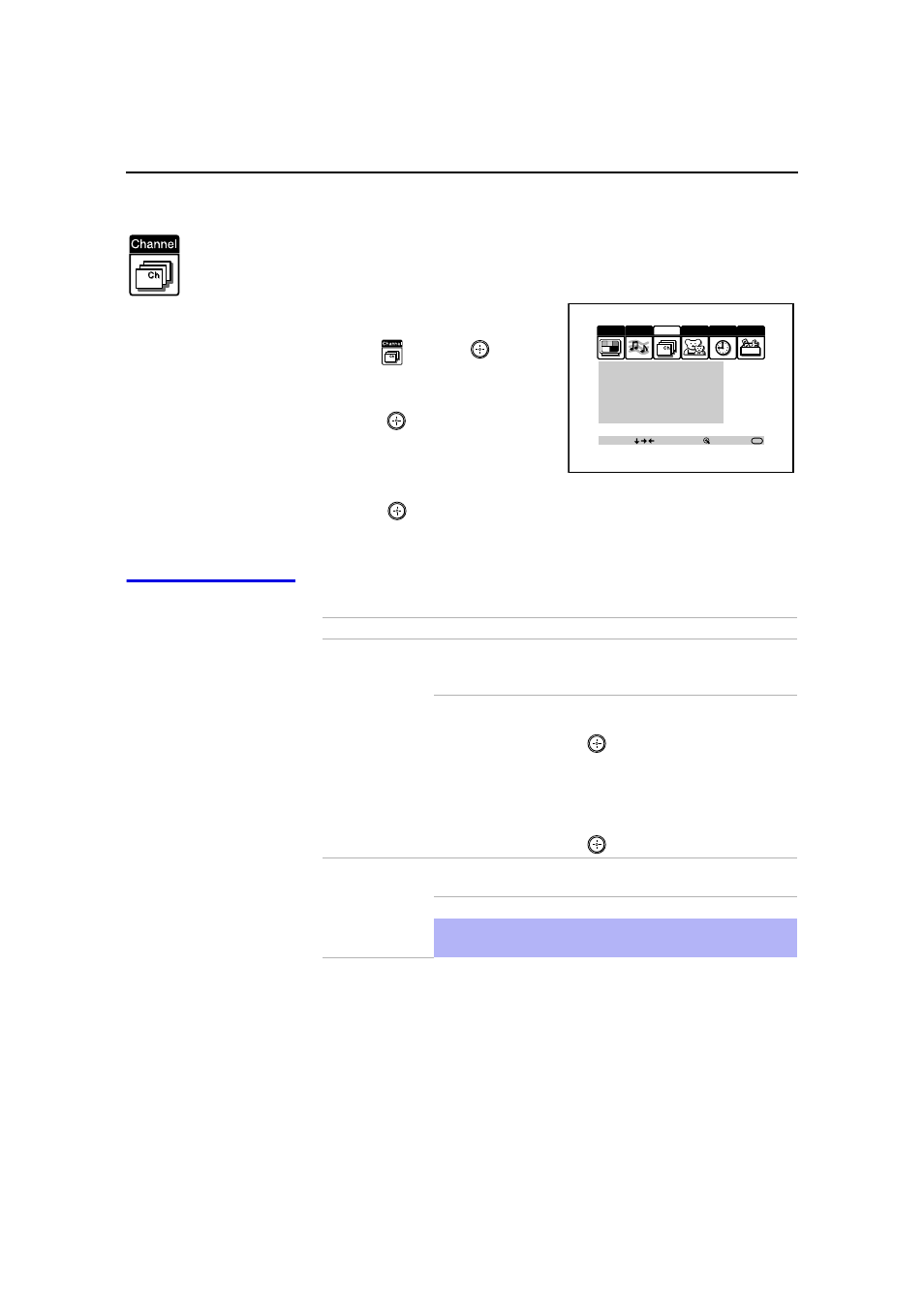 Using the channel menu, S, see, Favorite | Channel | Sony KP 53HS20 User Manual | Page 52 / 80