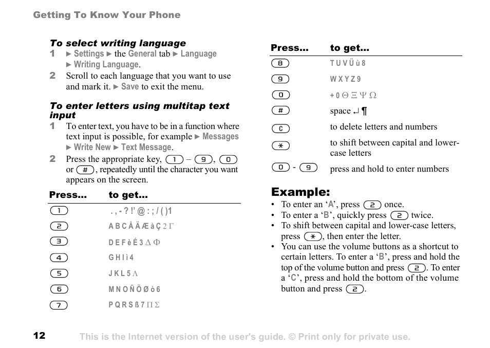 Example | Sony K500 User Manual | Page 12 / 93