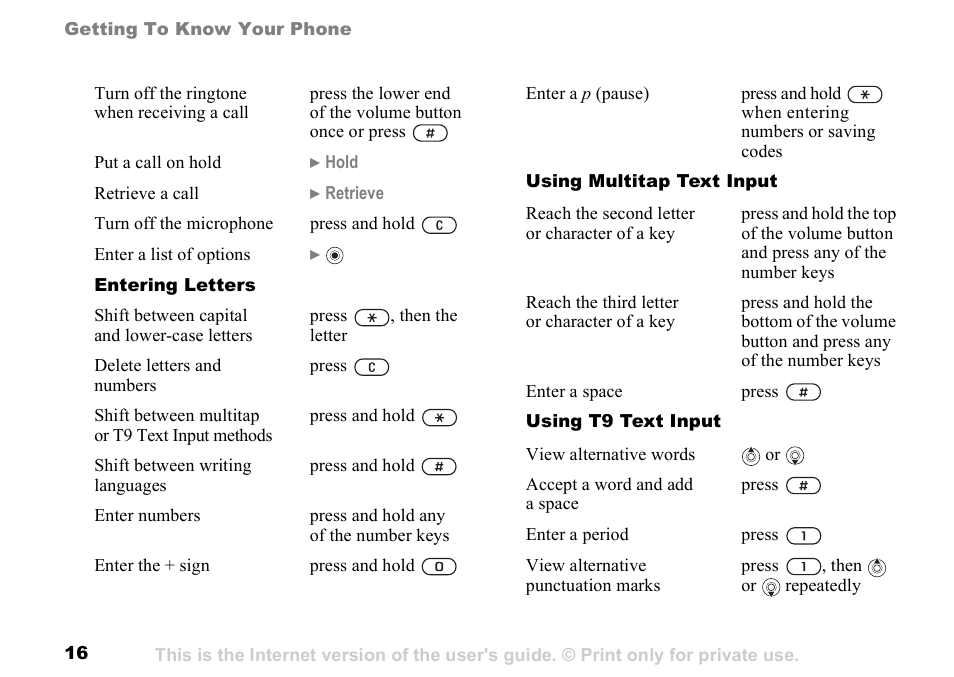 Sony K500 User Manual | Page 16 / 93