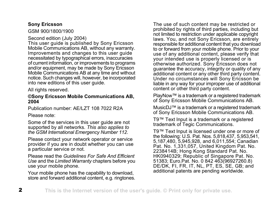 Sony K500 User Manual | Page 2 / 93