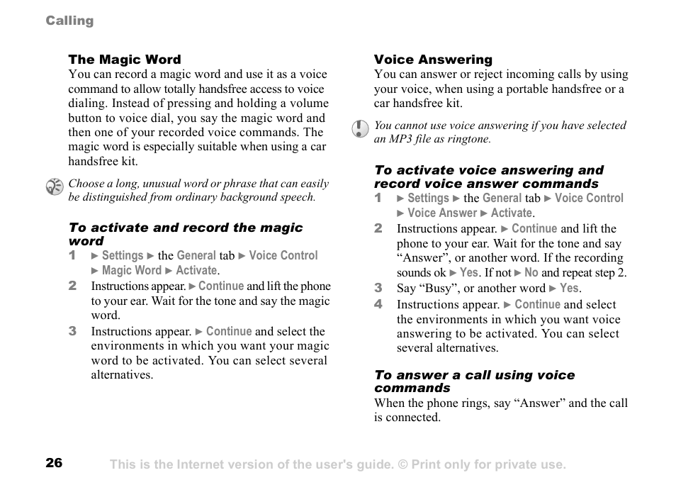 Sony K500 User Manual | Page 26 / 93