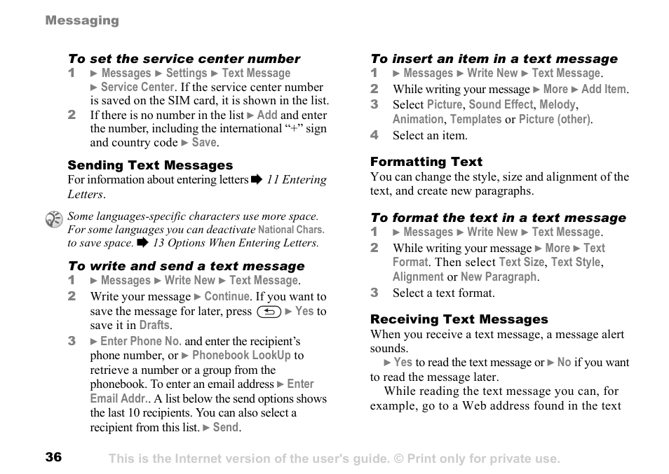 Sony K500 User Manual | Page 36 / 93