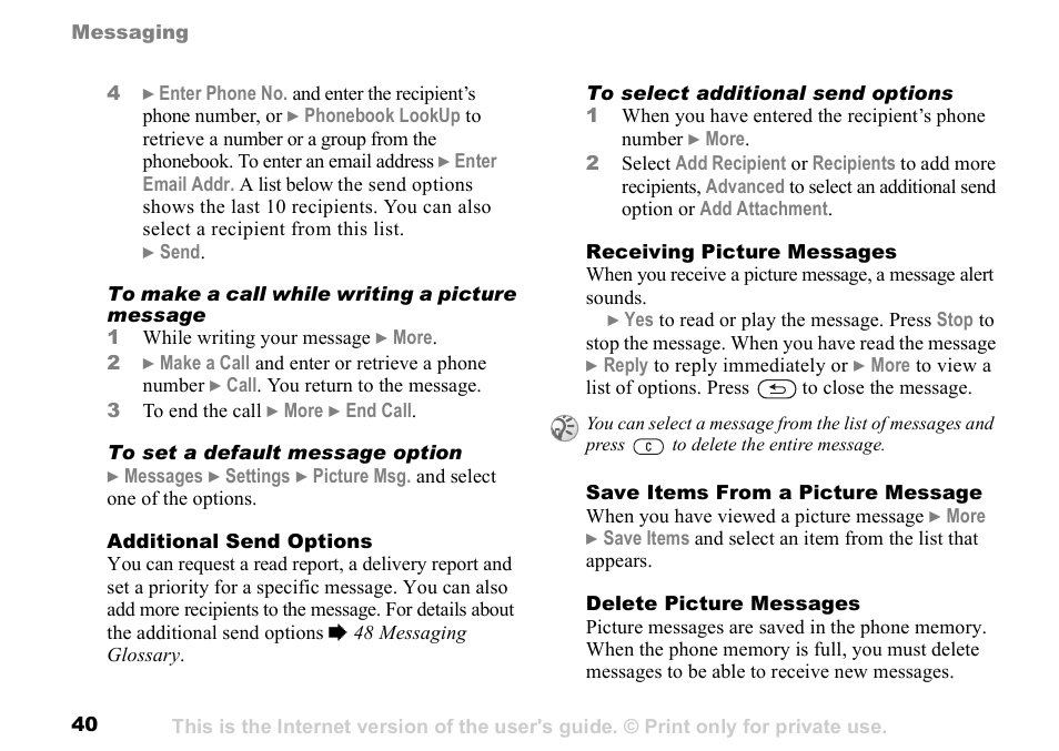 Sony K500 User Manual | Page 40 / 93