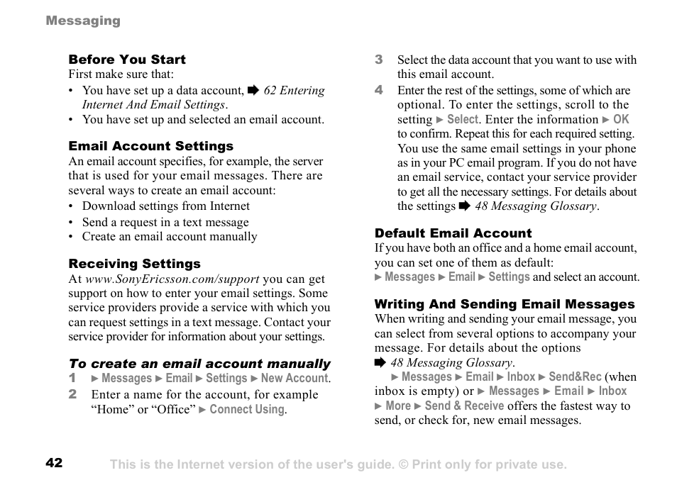 Sony K500 User Manual | Page 42 / 93