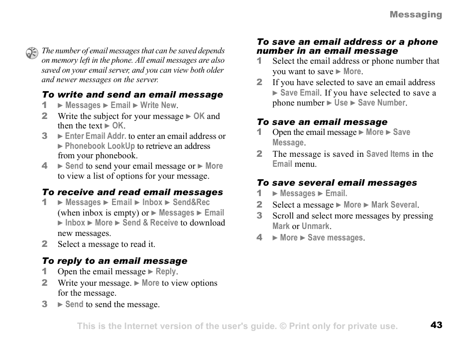 Sony K500 User Manual | Page 43 / 93